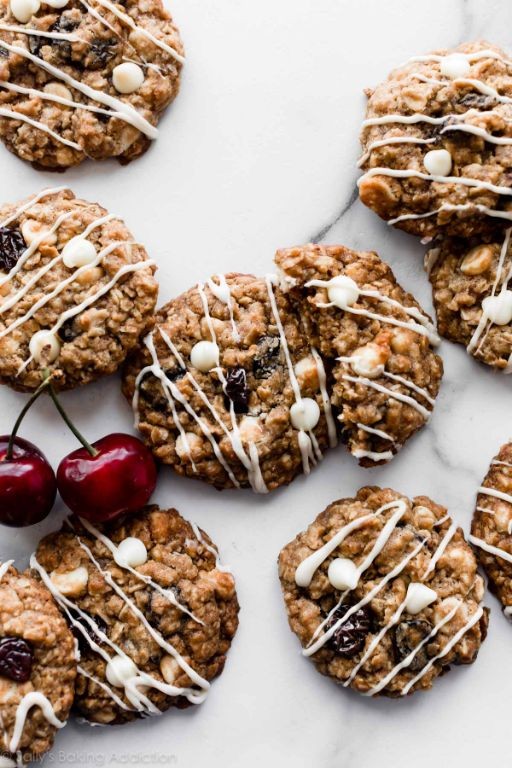 White Chocolate Chip Cherry Oatmeal Cookies