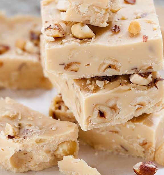 White Chocolate Chip Hazelnut Fudge