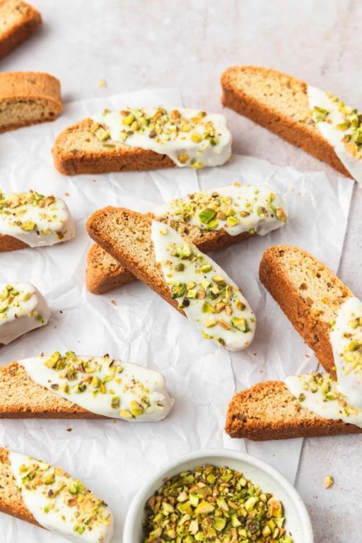 White Chocolate Chip Pistachio Biscotti