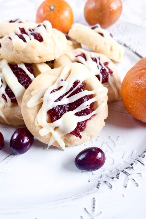 White Chocolate Cranberry Thumbprint Cookies