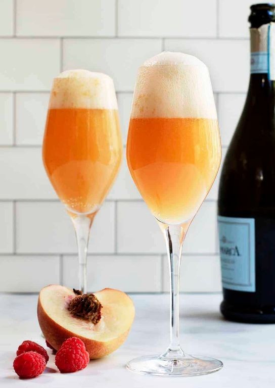 White Peach Bellini Cocktail