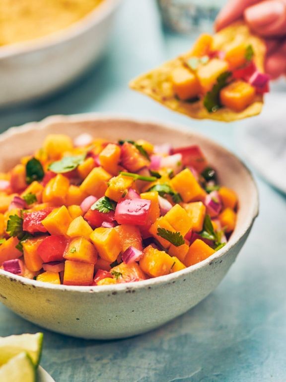 White Peach and Mango Salsa