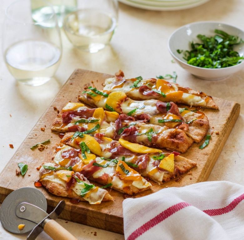 White Peach and Prosciutto Flatbread