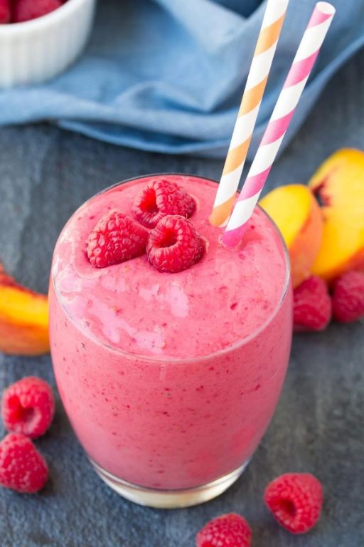 White Peach and Raspberry Smoothie