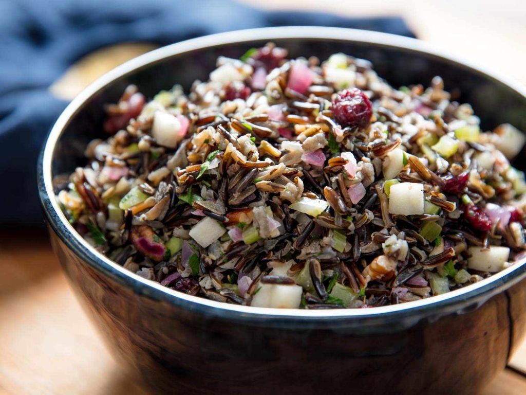 Wild Rice Salad with Dried Cranberries and Almonds