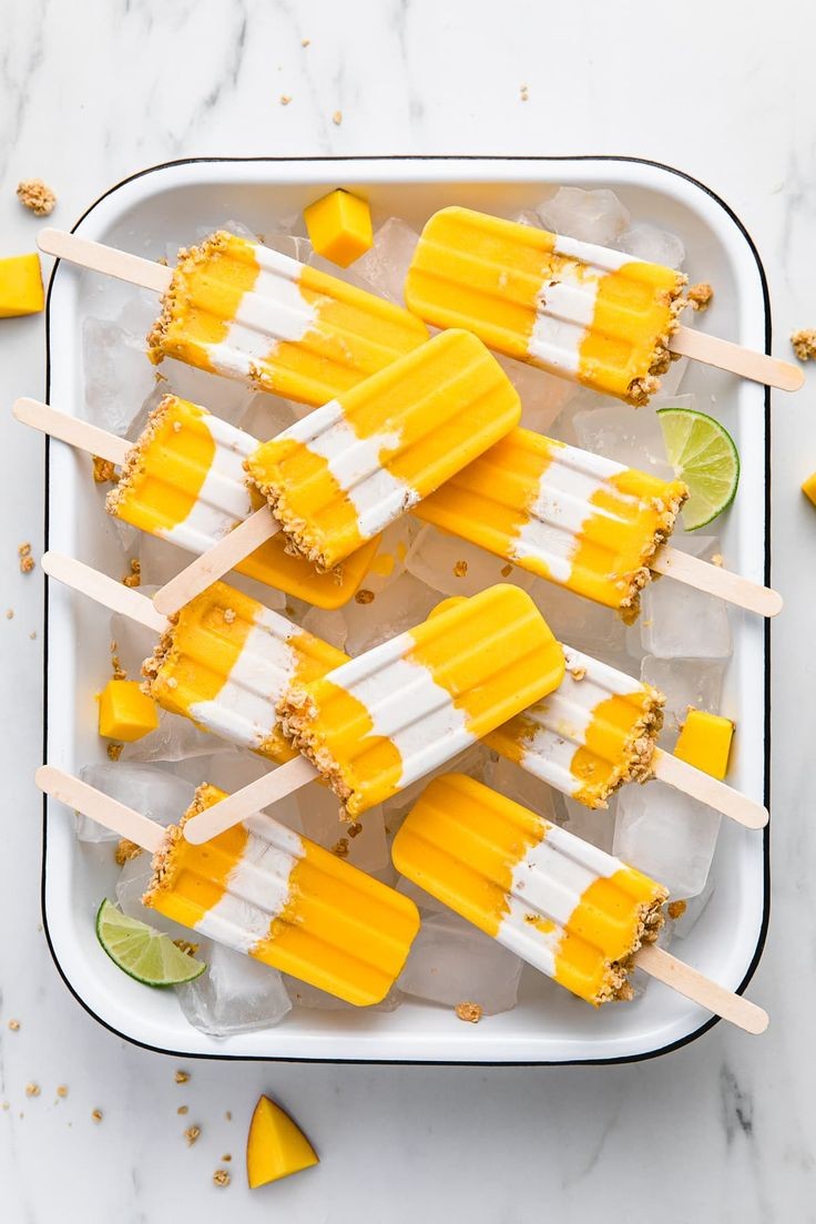 Mango And Cherry Popsicle