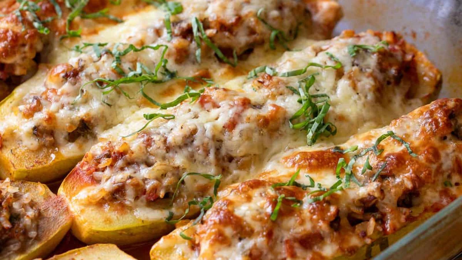 Zucchini Boats With Ground Beef