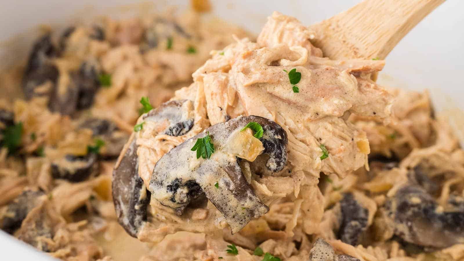Slow Cooker Chicken Stroganoff
