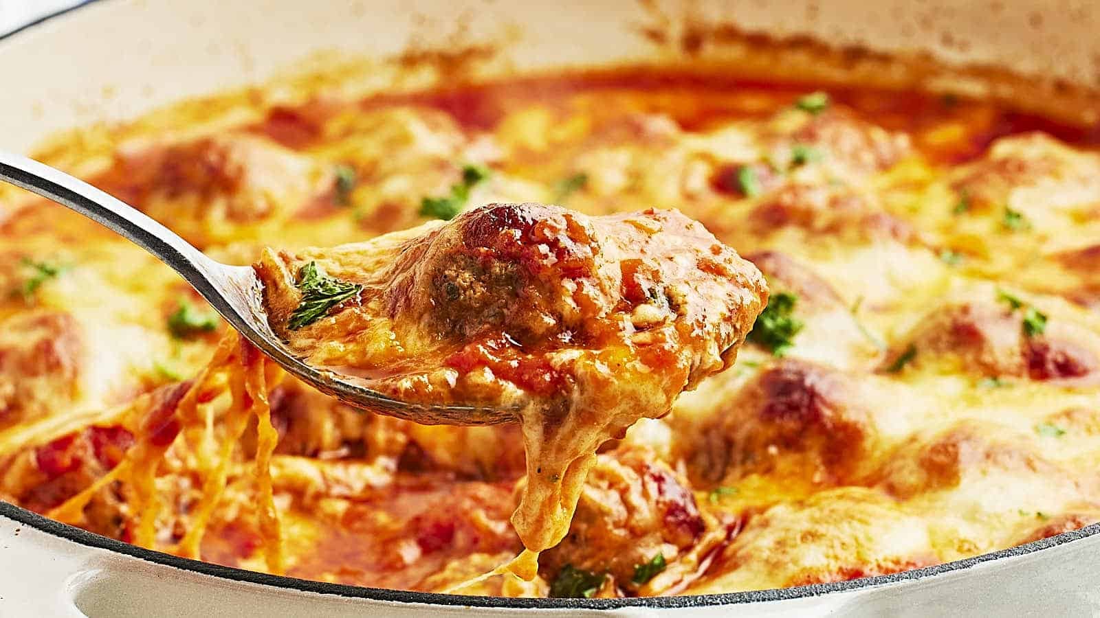 Cheesy Meatball Casserole