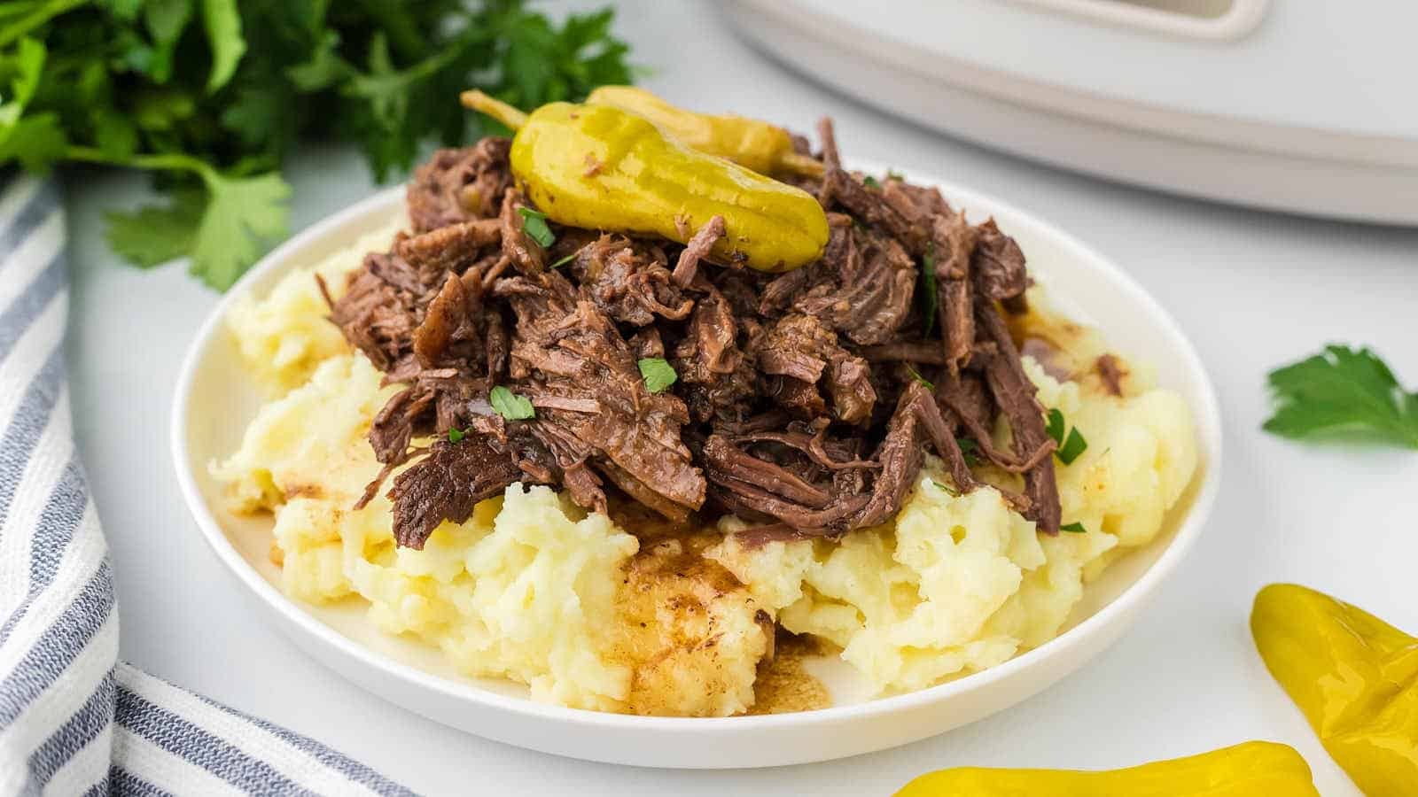 Easy Crockpot Mississippi Pot Roast