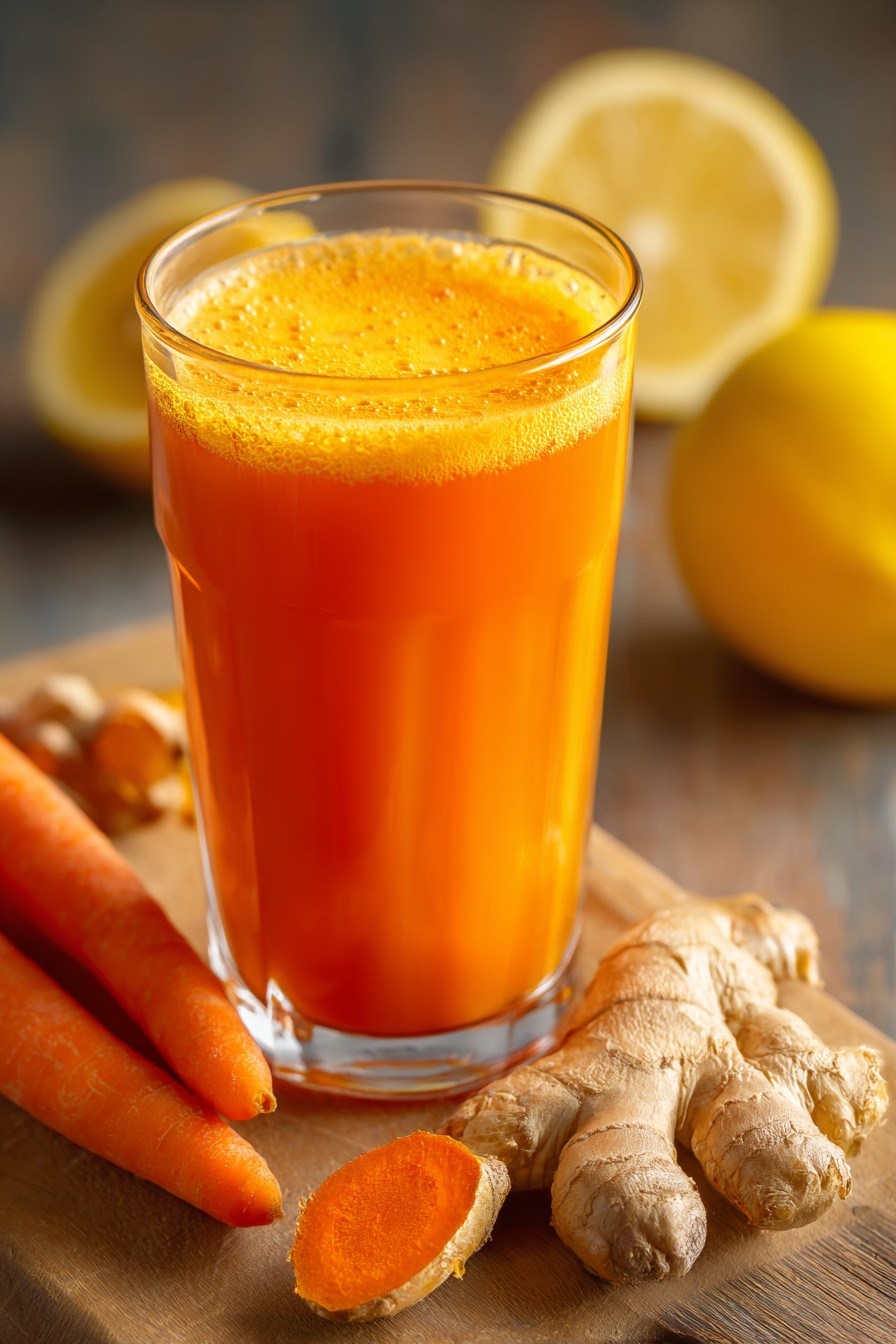 Carrot Ginger Turmeric Juice Recipe
