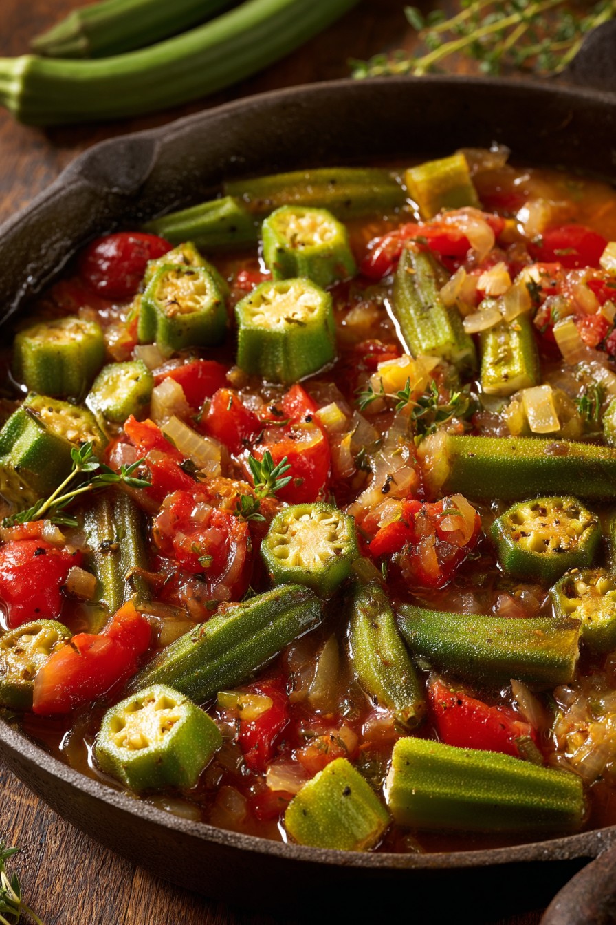 Okra And Stewed Tomatoes Recipe